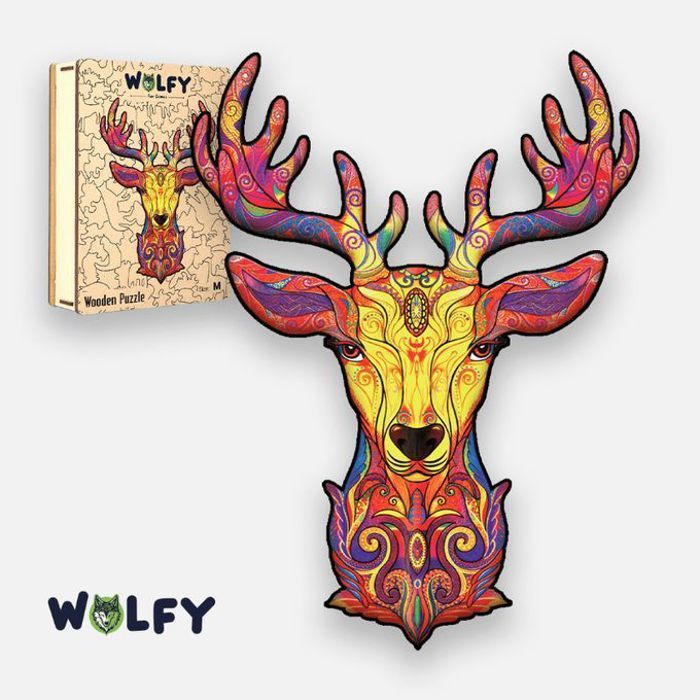 Puzzle en Bois Cerf Élaphe - Pour Adultes et Enfants +12 Ans