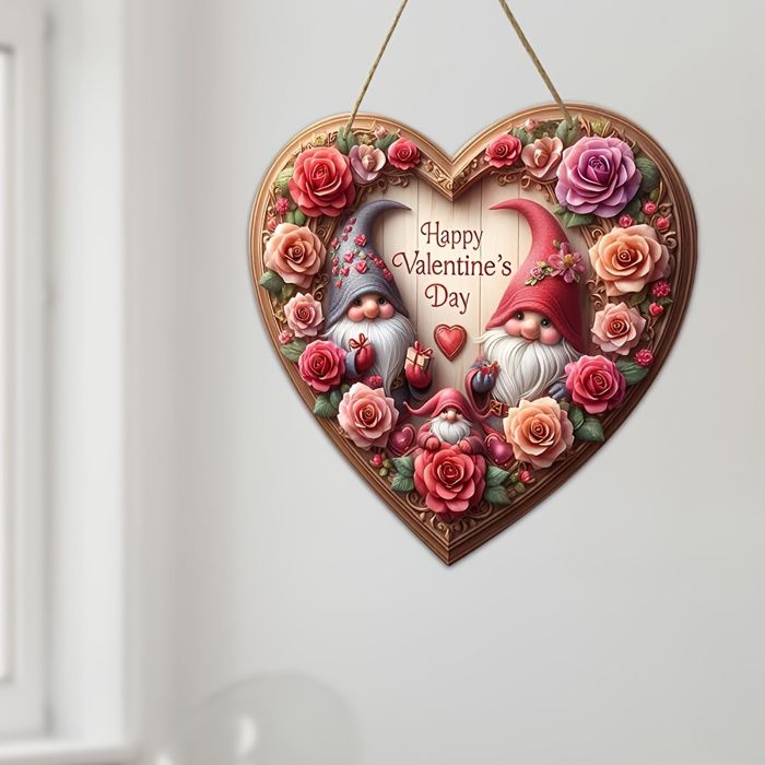 Panneau décoratif - OUTFITS AND MORE - Cœur en bois - 20x20 cm - Multicolore - Intérieur