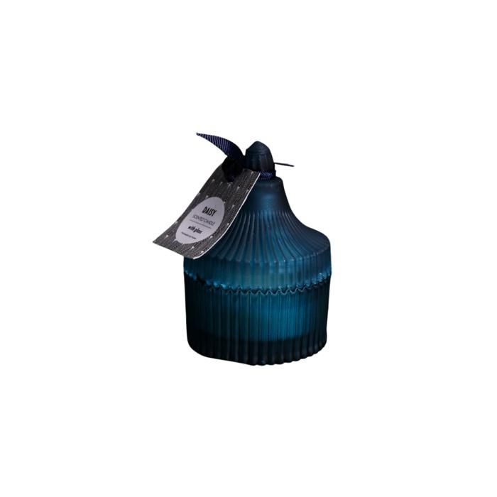 BOUGIE AVEC COUVERCLE PETIT BONBONNIER EN VERRE PASTEL 430G
