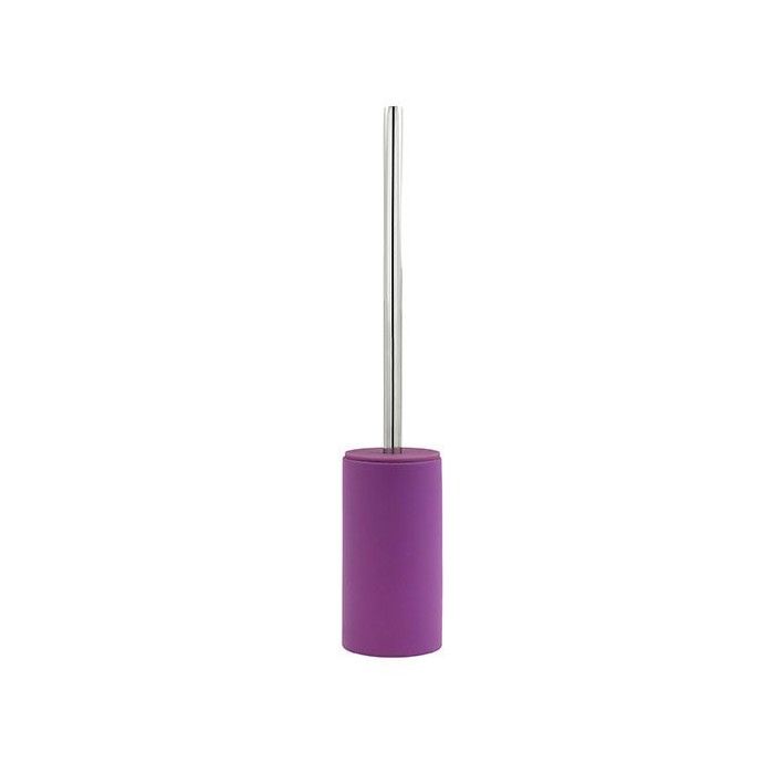 Brosse WC - Soft Touch - Mauve - Bras en inox - D8xH45cm - Accessoires de salle de bain