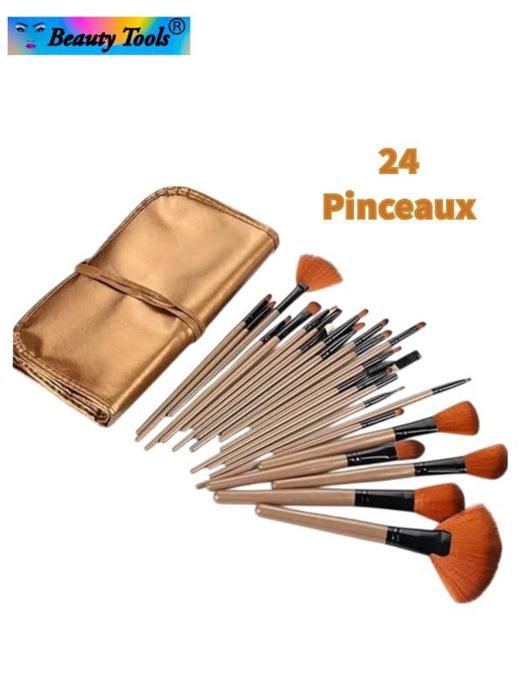 Pinceaux de maquillage , Professionnel, 24 pinceaux avec pochette .