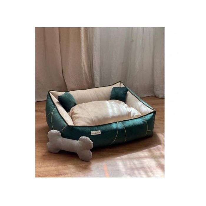 Lit chien et chat - l'Archiduc Roi de Jade - Tissu velours - 53cmx40cm - Déhoussable et lavable