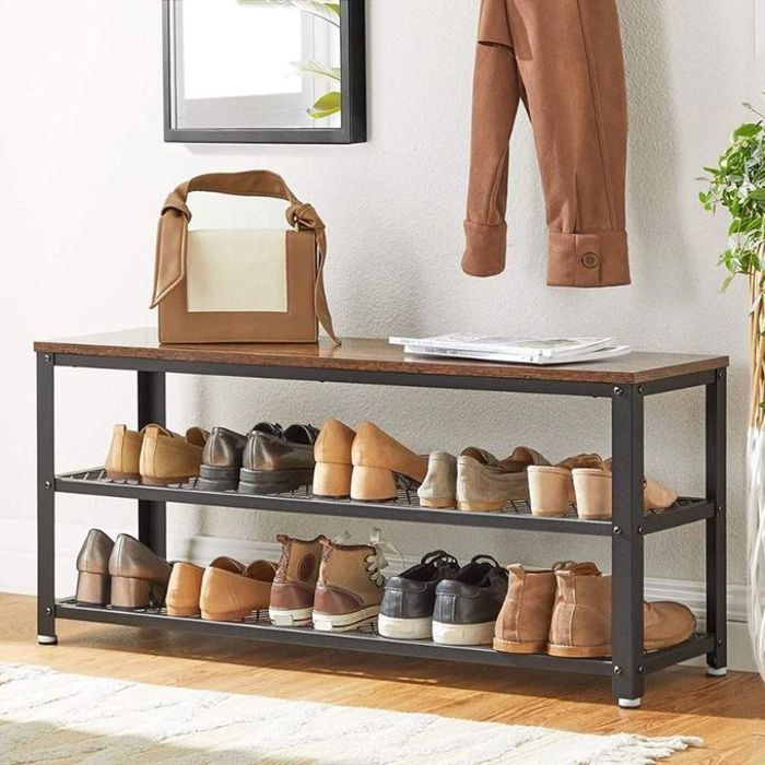 VASAGLE Banc à chaussures - 3 Niveaux