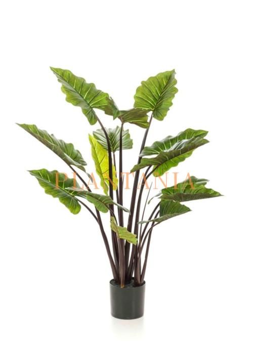 Plante Alocasia artificielle Bordeaux 80 cm-sans pot.