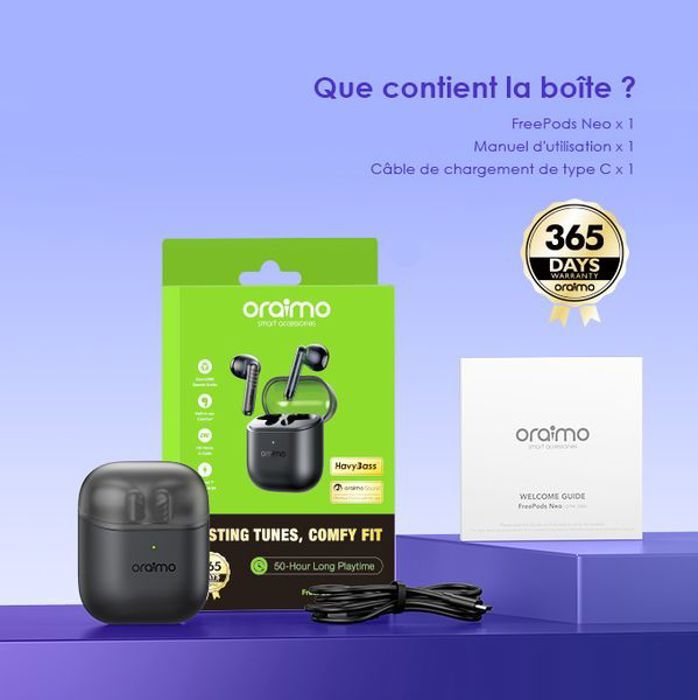 oraimo FreePods Neo  OTW 330S  Écouteurs sans fil ENC / Edition spéciale