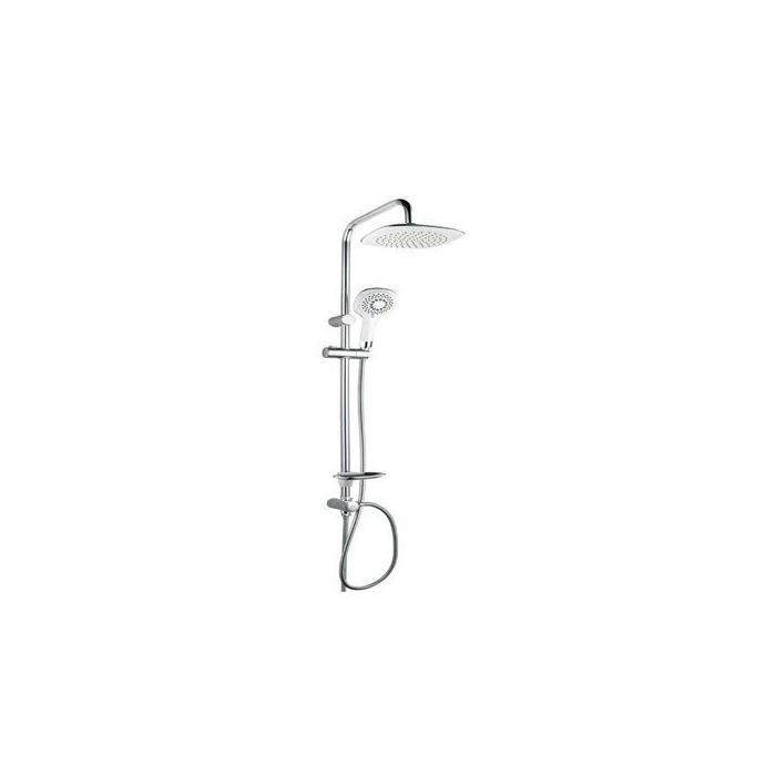 Système de douche - Chrome - 3 fonctions - Pomme de douche 8 pouces - Douchette 5 jets - Tuyau 59 pouces