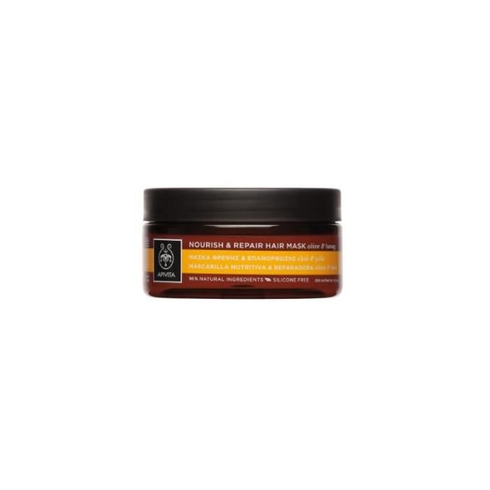 Masque capillaire - APIVITA - Olive et Miel - 200ml - Tous types de cheveux - Mixte