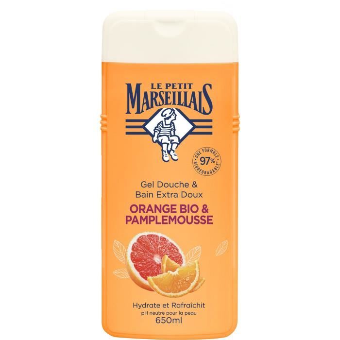 Le Petit Marseillais Gel Douche Extra Doux Orange Bio et Pamplemousse 650ml