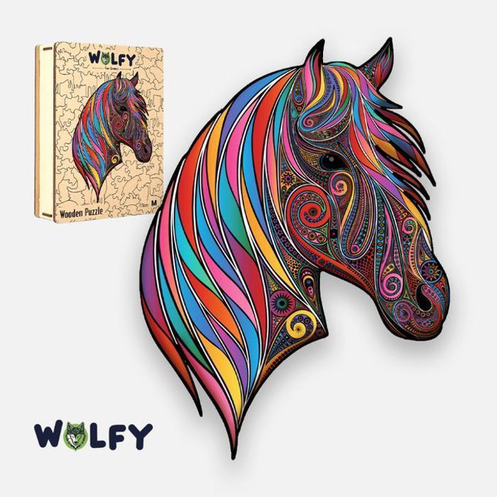 Puzzle en Bois Cheval Majestueux - Pour Adultes et Enfants +12 Ans