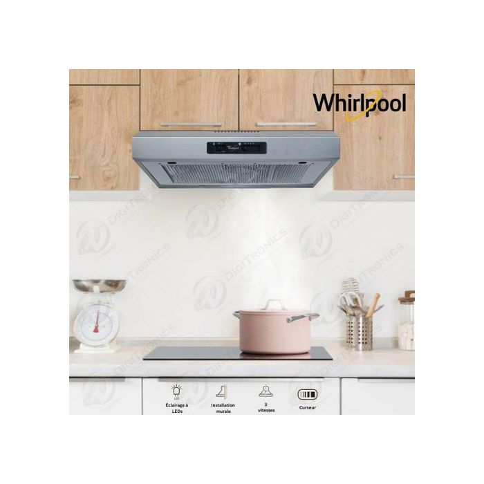 Hotte Murale 3 Vitesses en Inox 60 cm LED, WSLK 65 LS X
