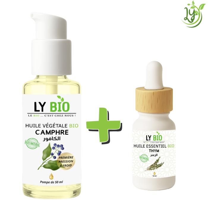 LYBIO PACK HUILE CAMPHREE 50ML - POMPE + HUILE ESSENTIEL THYM 10ML