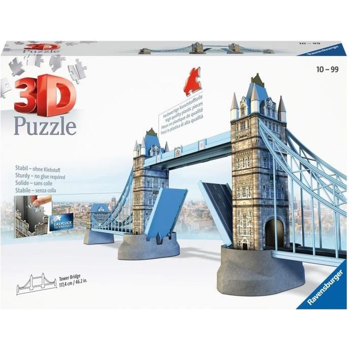 Puzzle 3D Tower Bridge - Ravensburger - 216 pièces - sans colle - Mixte - A partir de 10 ans