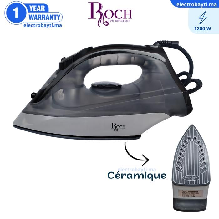 Roch - Fer à Repasser - 1200W - Revêtement en céramique