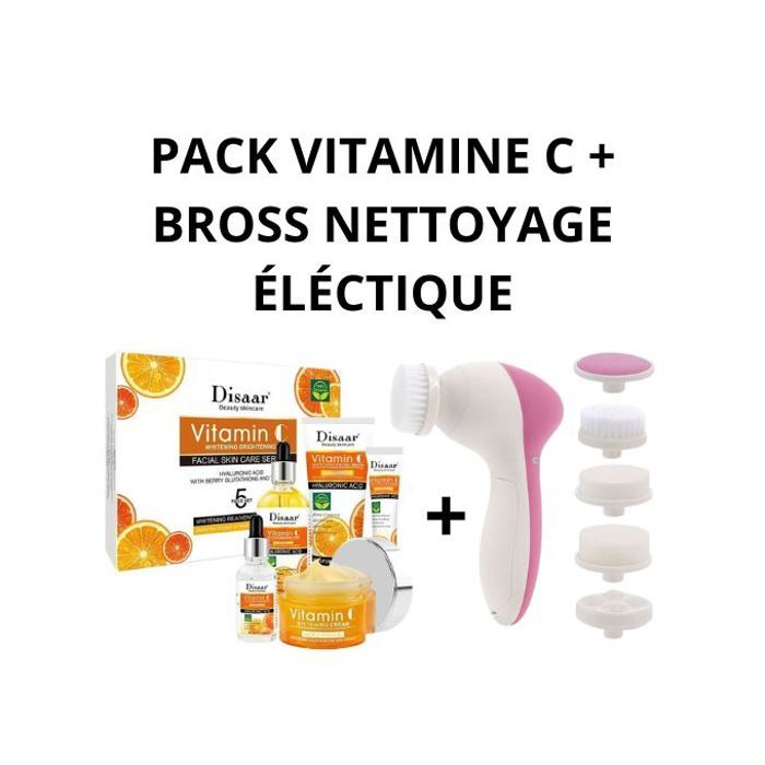 Disaar Pack soin de visage a la vitamine c 100ml + bross nettoyage éléctique