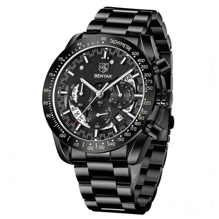 Montre Homme - BENYAR - BY-5120 - Acier - Quartz - 3 bars de résistance à l'eau