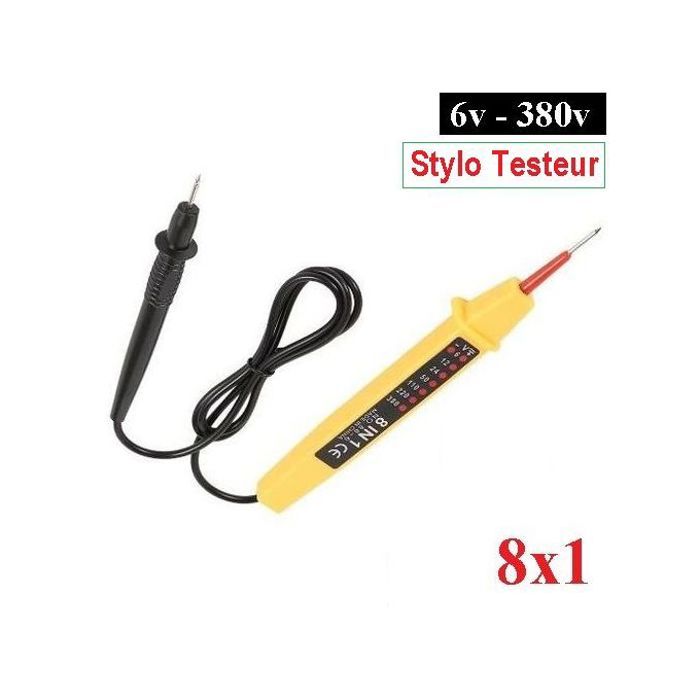 Testeur 8x1 Voltage Tension électrique 6-380V AC-DC Stylo Détecteur Capteur