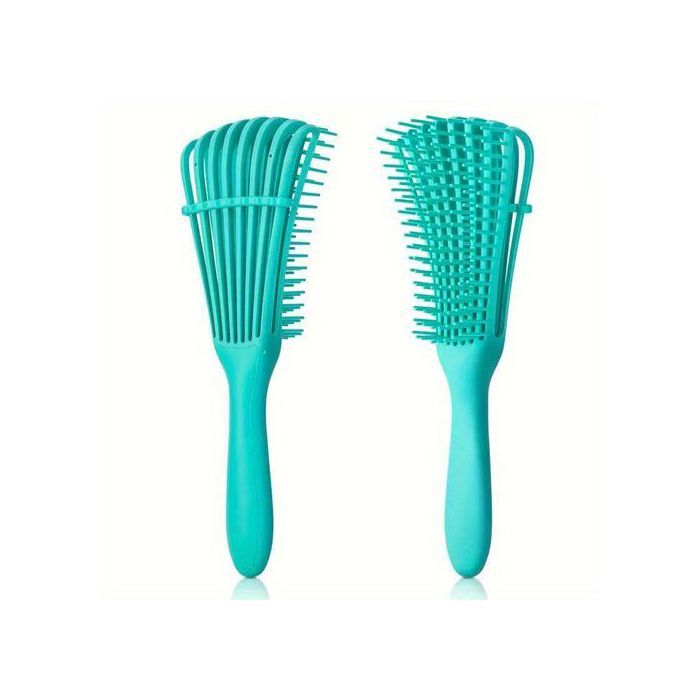 Brosse démêlante Octopus Vert Brush Pour Cheveux Bouclés En Silicone à 8 bras Unisex