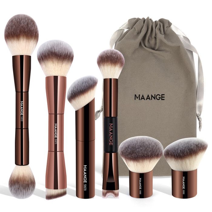 Pinceaux de maquillage - MAANGE - MAG52030 - 6 pièces - Doux et moelleux - Poignée en aluminium