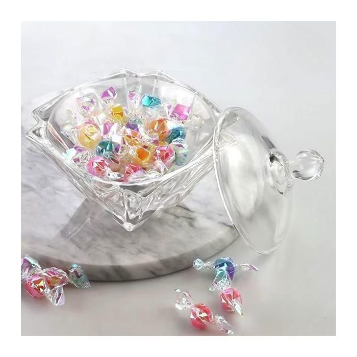 Sucrier en verre, pot rond pour bonbons et sucreries