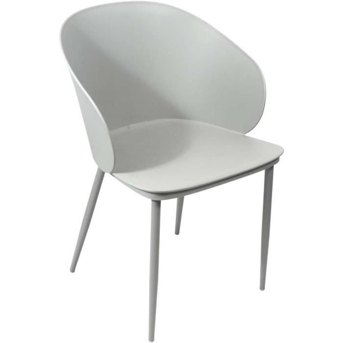 Fauteuil intérieur extérieur en polypropylène Alison Gris