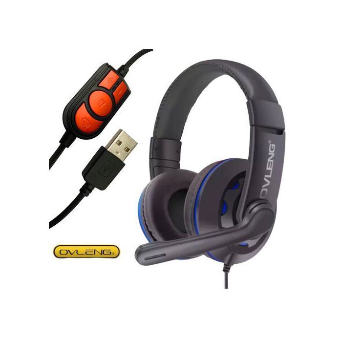 Ovleng Casque Stéréo USB - écouteur avec micro pour Console de jeu, Casque Hifi pour ordinateur