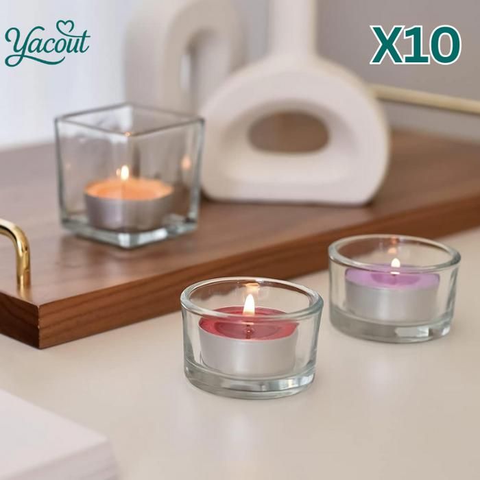 Bougie parfumée - Lot de 10 - Multicolore - Parfums délicats - Ambiance chaleureuse