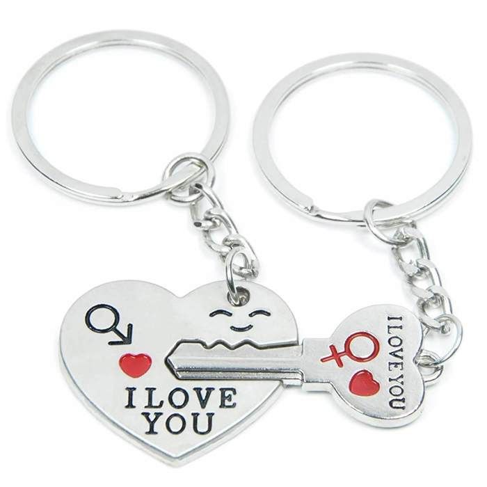 Pack de 2 Portes-clés Coeur pour les couples