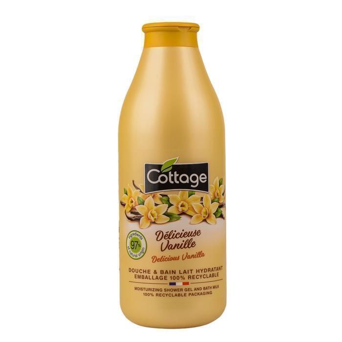 Gel douche - Cottage - Délicieuse Vanille - 750ml - Biodégradable - Mixte