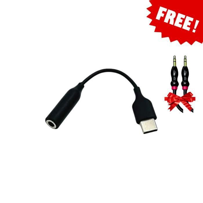 Adaptateur USB Type C - Deep Bass - AC-310 - Jack 3.5 mm - Compact - Câble Auxiliaire Inclus