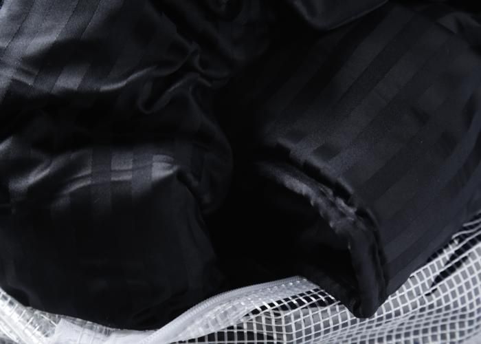 Couette - Rayée Satinée - 350g - 140cm/160cm - Noir