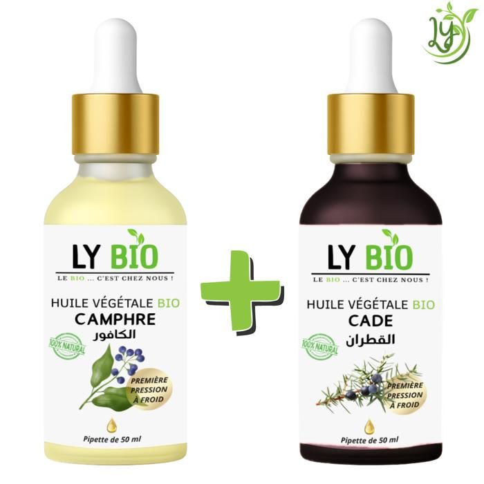 LYBIO PACK HUILE CAMPHREE 50ML - PIPETTE + HUILE CADE 50ML - PIPETTE