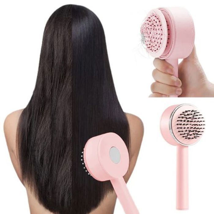 Brosse à cheveux - Autonettoyante - Antistatique - Massage cuir chevelu - 3D - Mixte