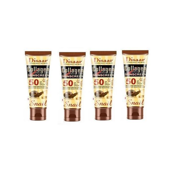Pack 4 crèmes solaire collagène et bave d'escargot,Écran solaire,Snail