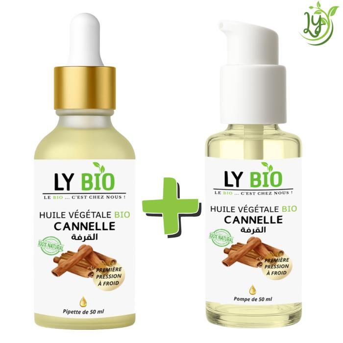 Huile Végétale - LYBIO - Cannelle - 50ml - Pipette et Pompe - Soin Nourrissant
