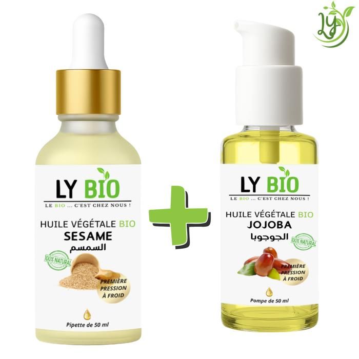 Pack Huile - LYBIO - Sésame & Jojoba - 50ml - Hydratant - Mixte