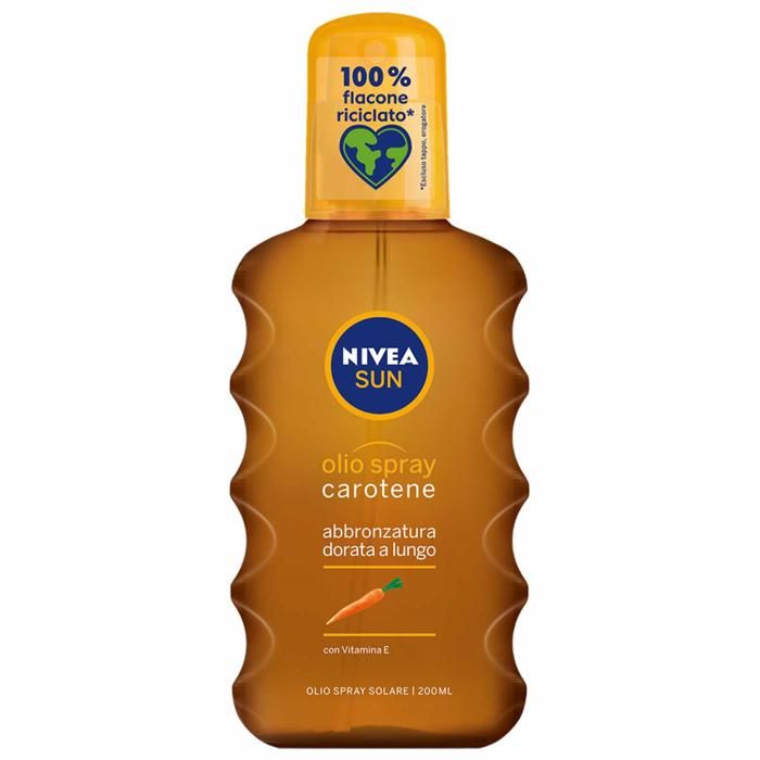 Spray solaire - NIVEA SUN - Huile au Carotène - 200ml - Protection UV - Texture huile