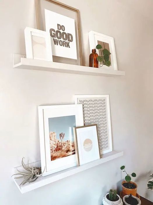 ETAGERE EN U BLANCHE 60X8.5X5.5 CM