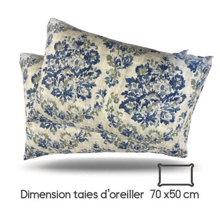 2 Taies D'oreiller imprimés URANUS (50x70cm) - Antiallergique & Doux