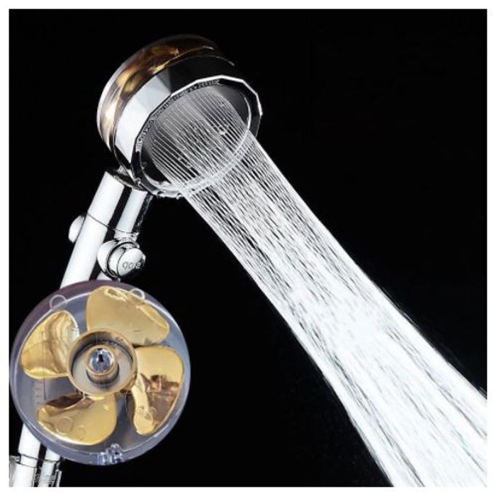 pomme de douche avec ventilateur haute pression 360 Rotation bouton d'arrêt tenu à la main pour salle de bain douche