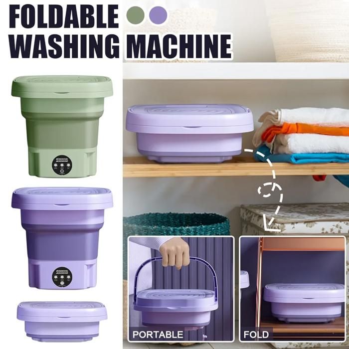 Lave-linge portable pliante pour voyage et camping (couleur aléatoire)