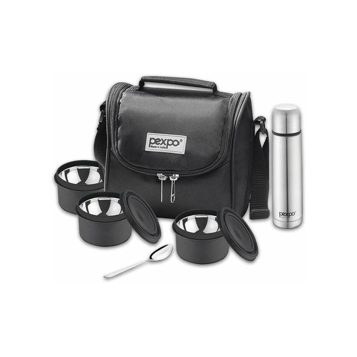 lunch box isotherme sous vide de 500 ml, 1 cuillère et 4 récipients, acier inoxydable