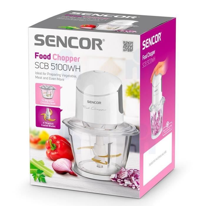 Mini Hachoir - SENCOR - SCB5100WH - 800W - 1L - Blanc
