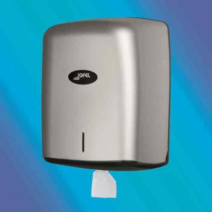 Distributeur de Papier Essuie-Mains - Jofel - Plastique ABS (couleurs aléatoires:BLANC/NOIR/ARGENTE) - Dévidoir Central - Hygiénique