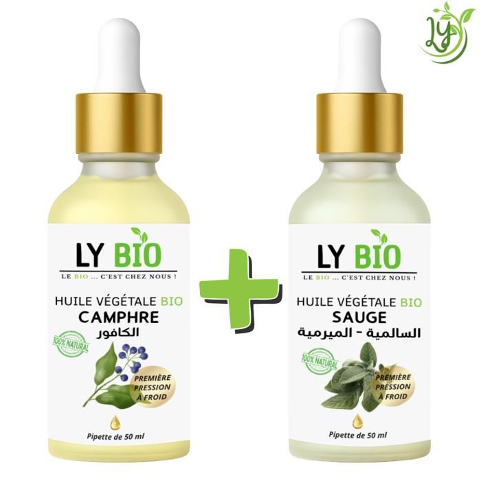 LYBIO PACK HUILE CAMPHREE 50ML - PIPETTE + HUILE SAUGE 50ML - PIPETTE