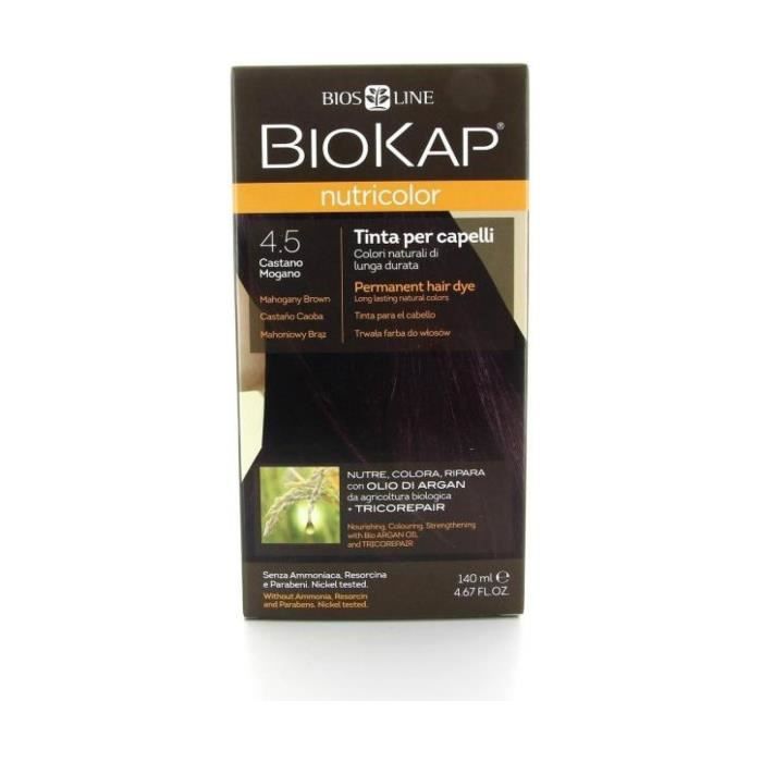 Teinture pour Cheveux - Biokap - Châtain Acajou 4.5 - Sans ammoniaque - 140ml
