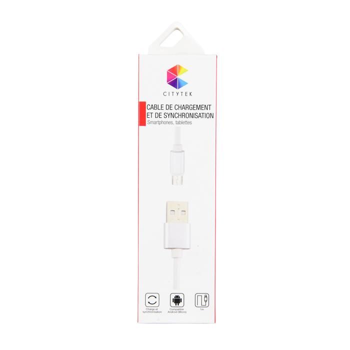 MICRO USB - USB 1M SILVER MF016031 CITYTEK