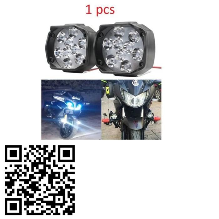 Phare LED étanche pour moto scooter 9V à 85V 900 lumens blanc 5700K à 7000K