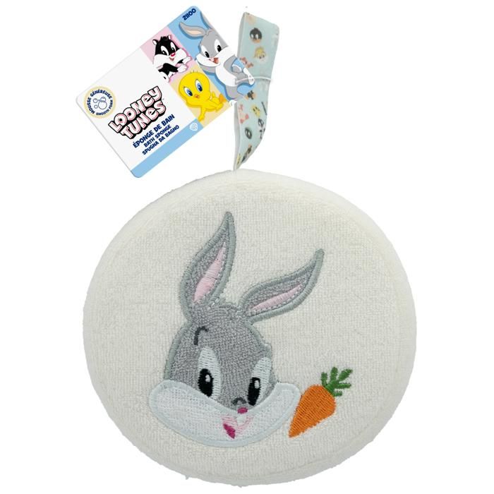 Eponge Fibre Bambou brodée BUGS BUNNY