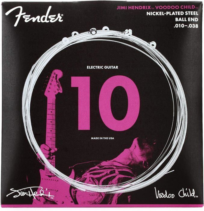 Jeu de cordes - FENDER - Jimi Hendrix Voodoo Child - Calibre lourd-aigu - Son plein et chaud - Rose