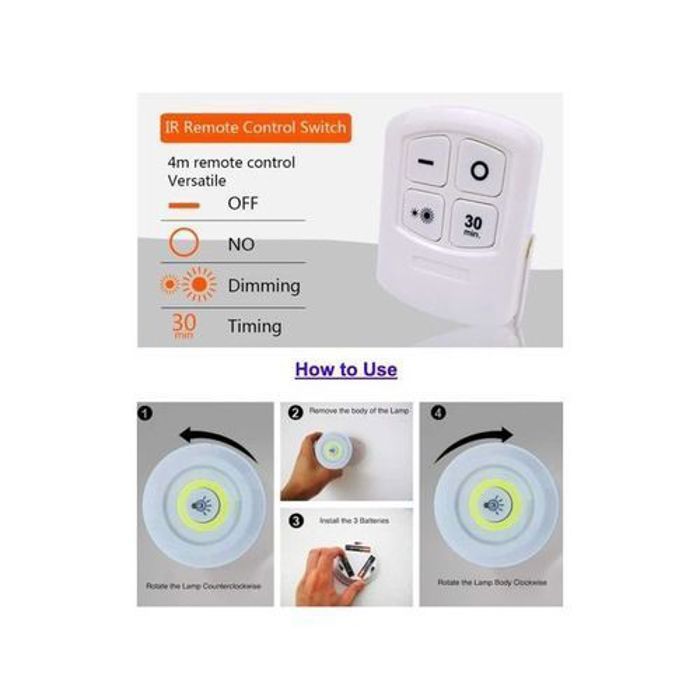PACK 3 Veilleuse LED à piles Multi-usage sans fil portative avec télécommande